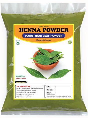 3V Products Natural Henna Powder 