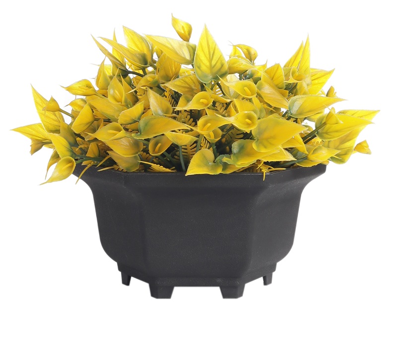 Artificial Plant with Greenish Yellow Leaves and Flowers with Pot
