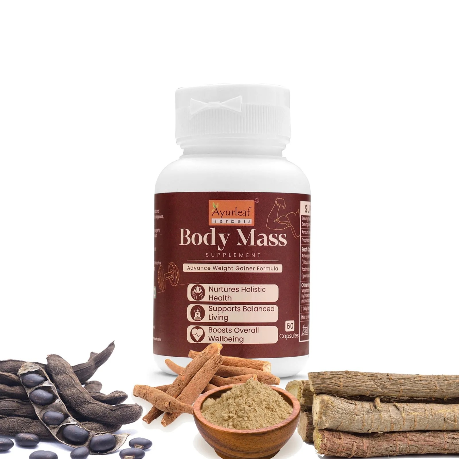 Ayurleaf Herbal Body Mass Extract Blended Capsules
