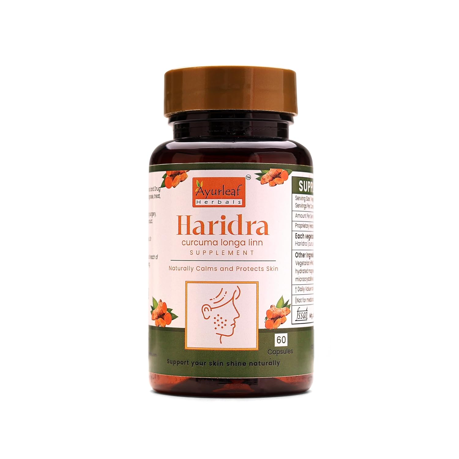 Ayurleaf Herbal Haridra Extract Blended Capsules