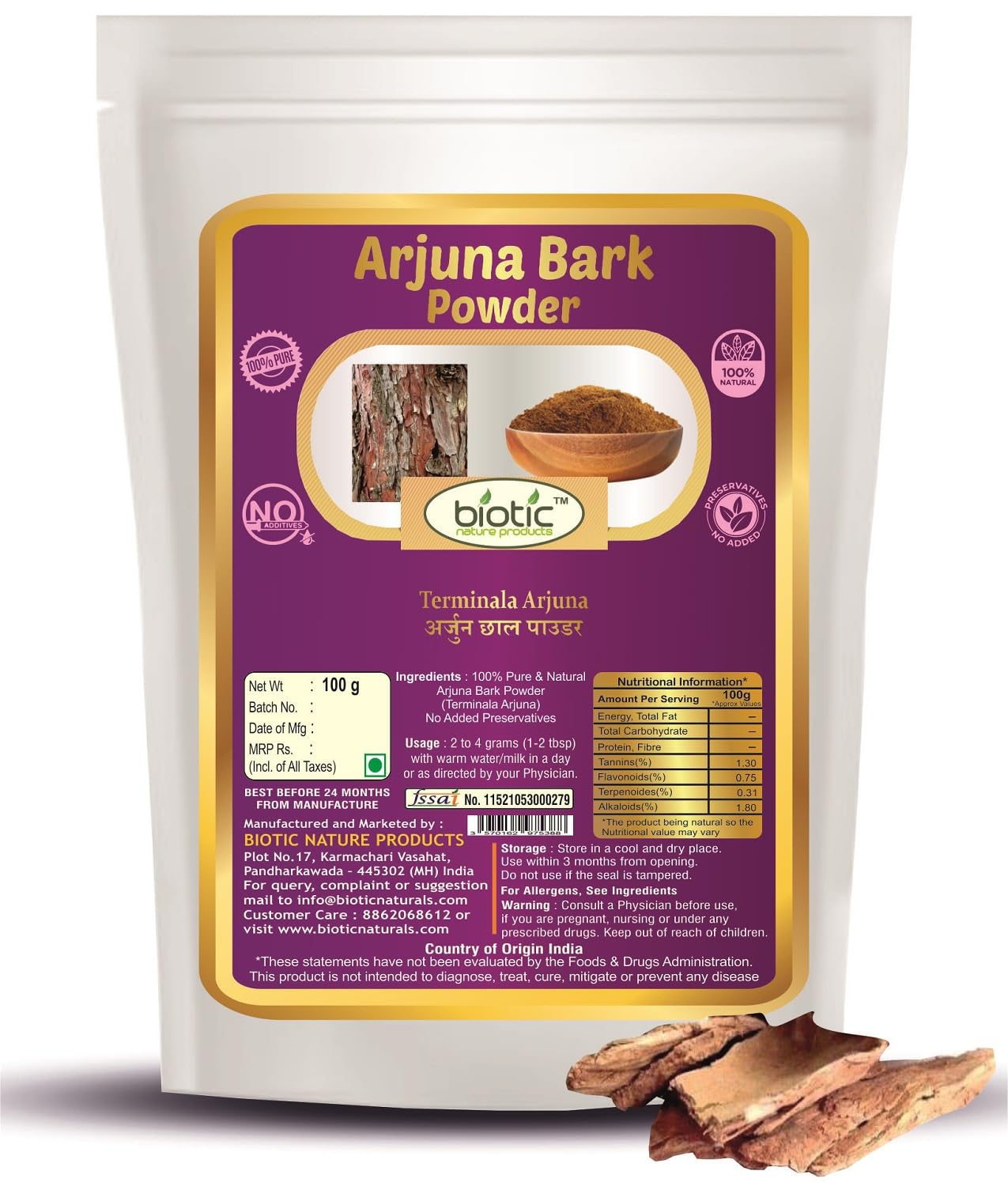Biotic Natural Arjuna Bark Powder