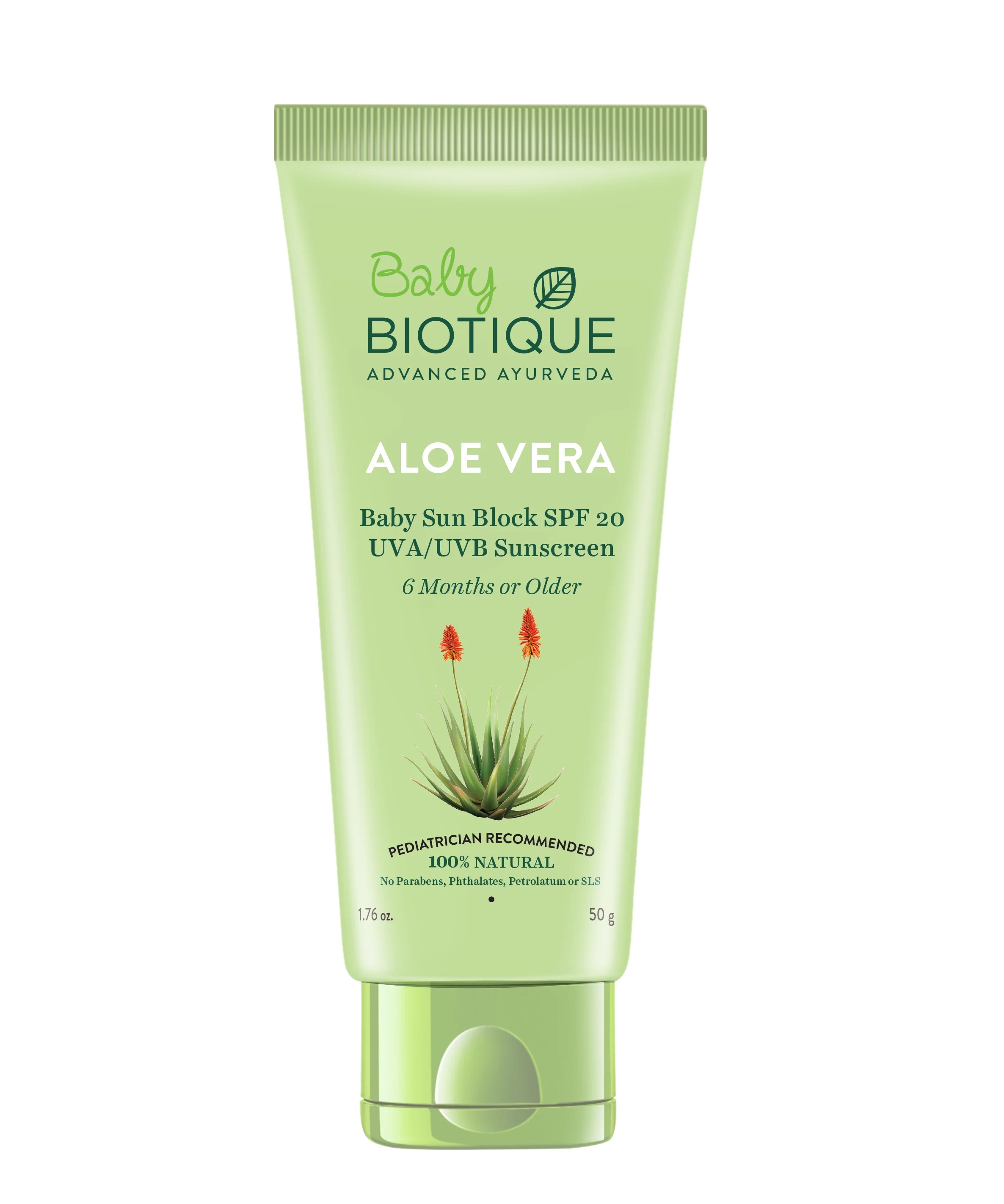 Biotique Bio Aloe Vera Baby Sun Block SPF 20 UVA UVB Sunscreen