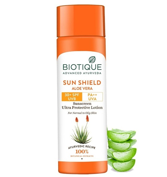 Biotique Sun Shield Aloe Vera 30+ Spf Sunscreen Lotion