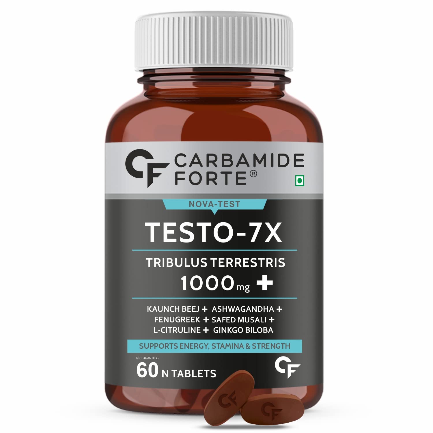 Carbamide Forte Testo 7X with Tribulus, Ashwagandha, L-Citruline & Kaunch Beej- Tablet