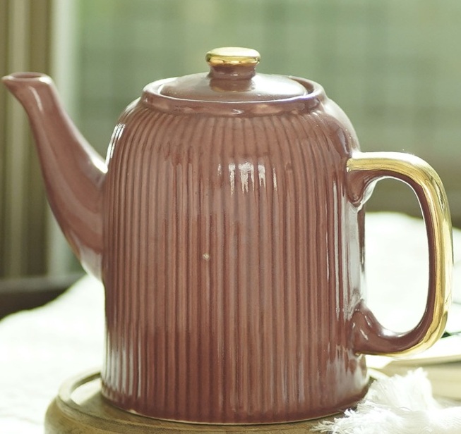 Cheapora Hand Cast Ceramic Pink Color Tea Pot