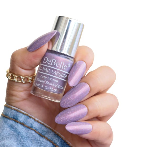 DeBelle Gel Nail Lacquer Dainty Diana(Purple with Holo Shimmer Nail Polish)