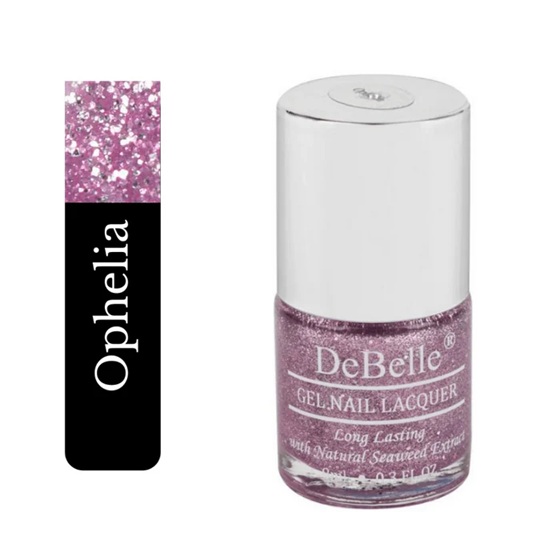 DeBelle Gel Nail Lacquer Ophelia - (Lavender with Holo Glitter Nail Polish)