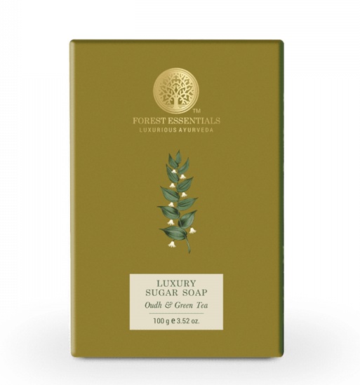 Forest Essentials Luxury Sugar Soap Oudh and Green Tea
