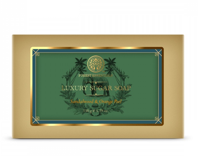 Forest Essentials Luxury Sugar Soap Sandalwood and Orange Peel