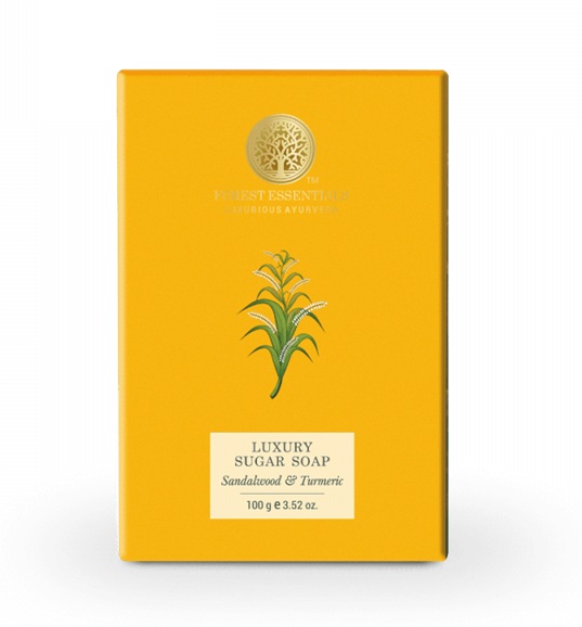 Forest Essentials Luxury Sugar Soap Sandalwood and Turmeric