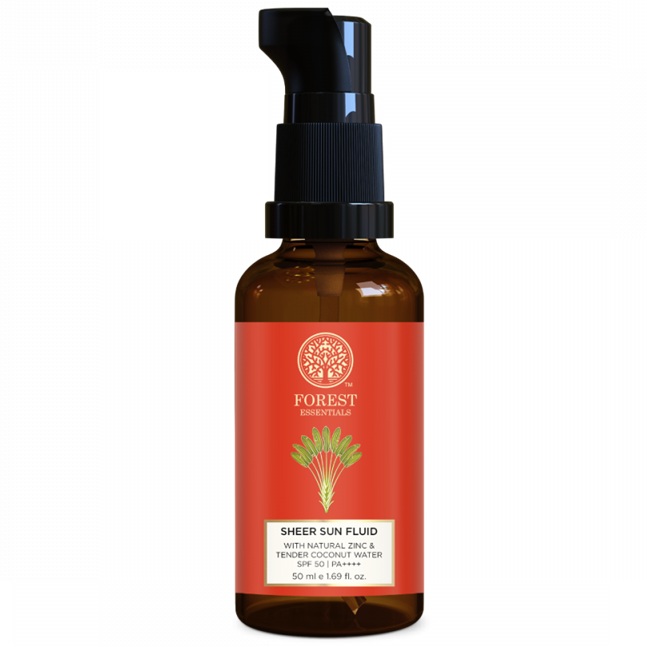 Forest Essentials Sun Fluid Tender Coconut Water with Turmeric and Basil Leaf SPF 50