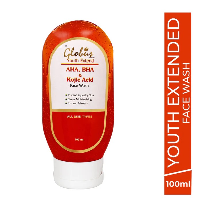 Globus AHA, BHA & Kojic acid Exfoliating Cleanser and Fairness Face wash
