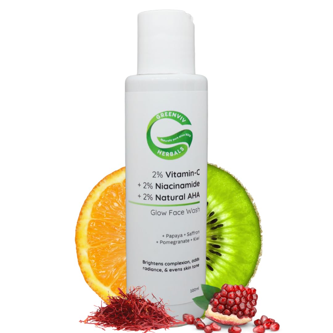Greenviv 2% Vitamin C + 2% Niacinamide + 2% Natural AHA Glow Face Wash