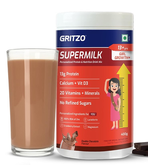 Gritzo Supermilk Growth+ - Double Chocolate - 13+y Girl