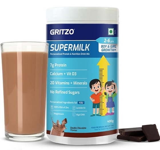Gritzo Supermilk Growth+ - Double Chocolate - 2-6y Boy & Girl