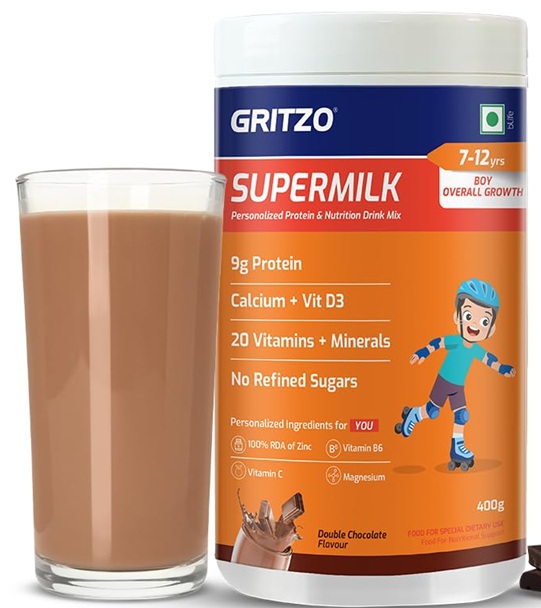 Gritzo Supermilk Overall Growth - Double Chocolate - 7-12y Boy