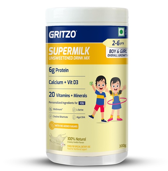 Gritzo Supermilk Overall Growth Unsweetened - 2-6y Boy & Girl