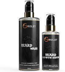Grolet Beard Wash Shampoo and Beard Growth Serum Combo