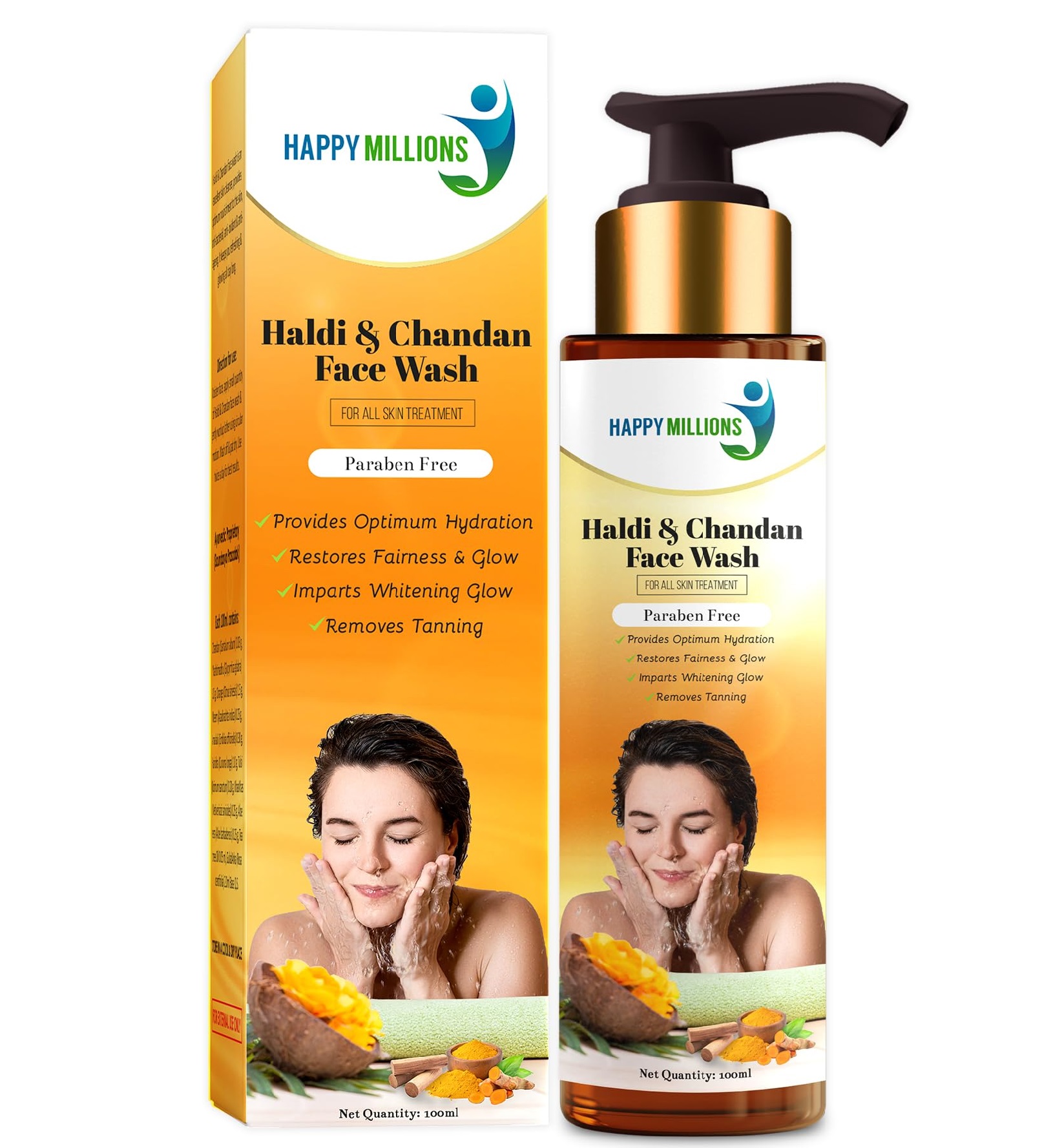 HappyMillions Haldi & Chandan Face Wash