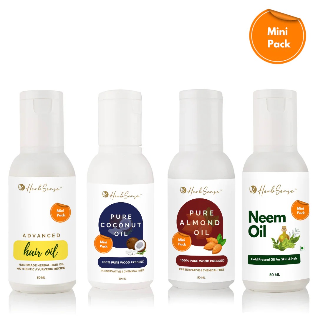 Herbsense Wood Cold Pressed Oils For Skin & Hair Combo Mini Pack