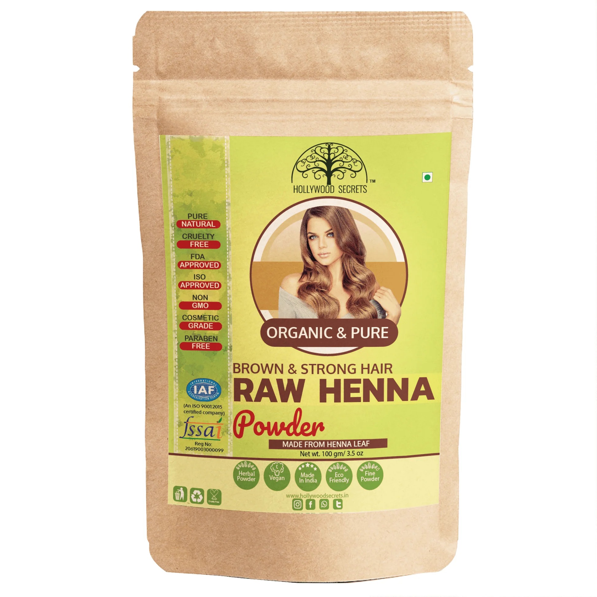 Hollywood Secrets Raw Henna Powder