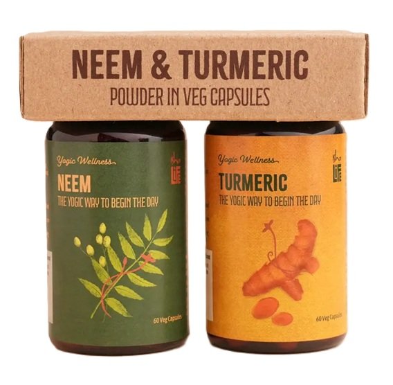 Isha Life Neem and Turmeric  Capsules ( Combo)
