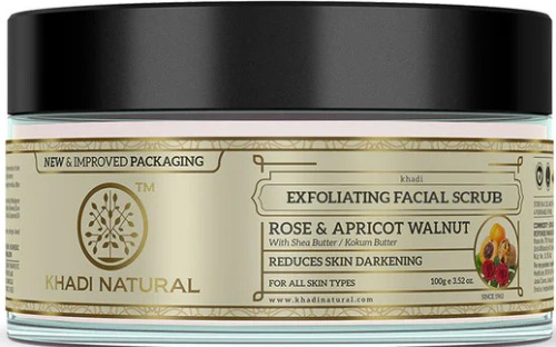 Khadi Natural Apricot and Walnut Cream Scrub with Rose