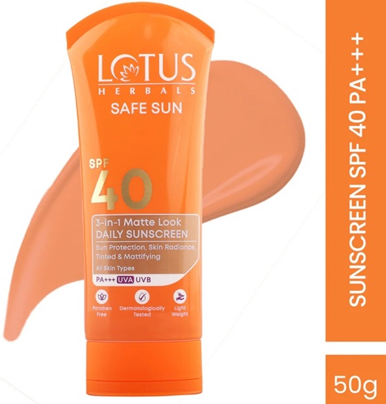 Lotus Herbals Safe Sun 3 in 1 Matte Look Daily Sunblock SPF 40