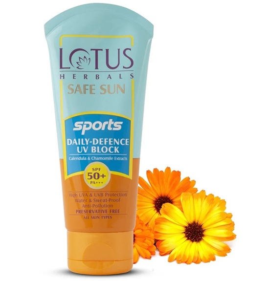 Lotus Herbals Safe Sun Sports Daily Defence UV Block Sunscreen SPF 50