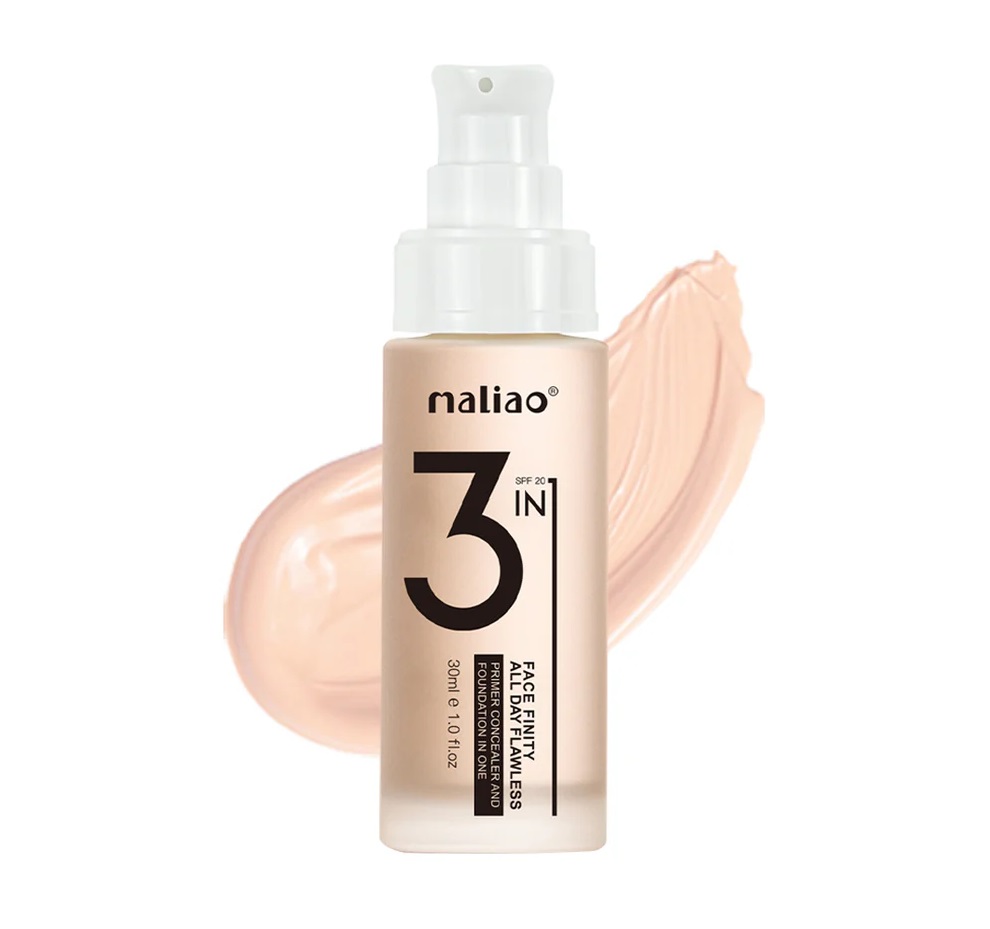 Maliao 3-IN-1 Face Finity Primer, Concealer & Foundation -  WHITE IVORY