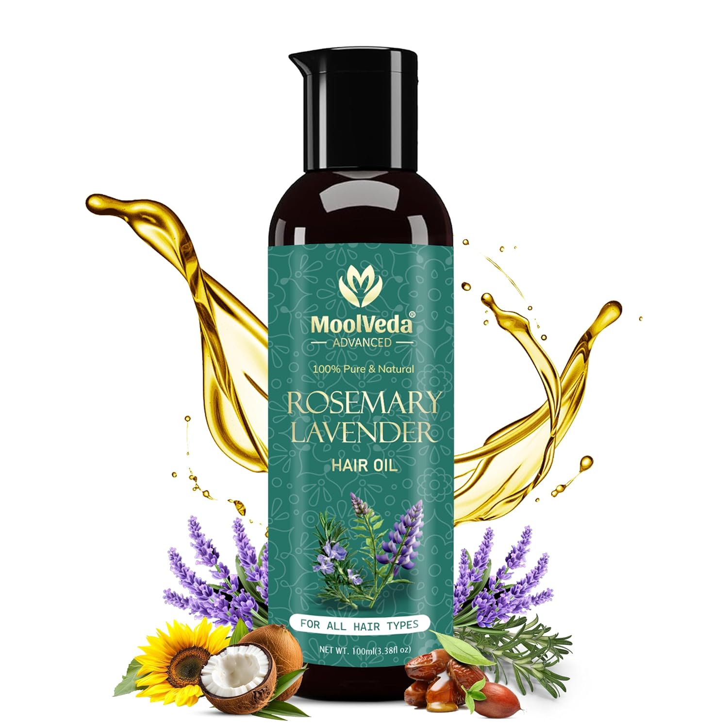 Moolveda Rosemary Lavender Hair Oil