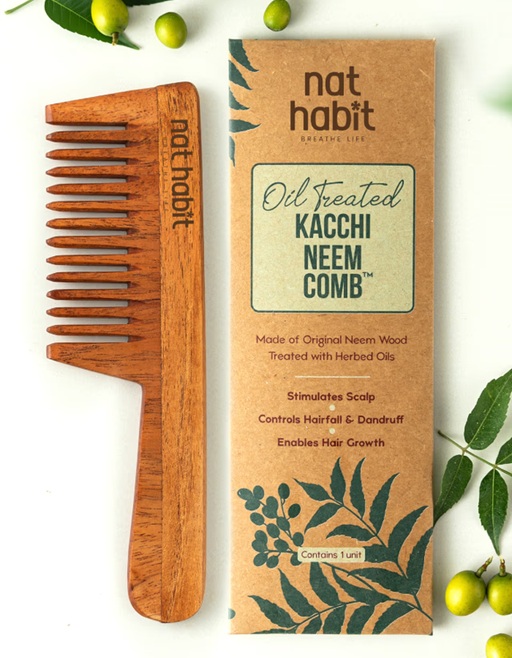 Nat Habit Dual Tooth Kacchi Neem Comb