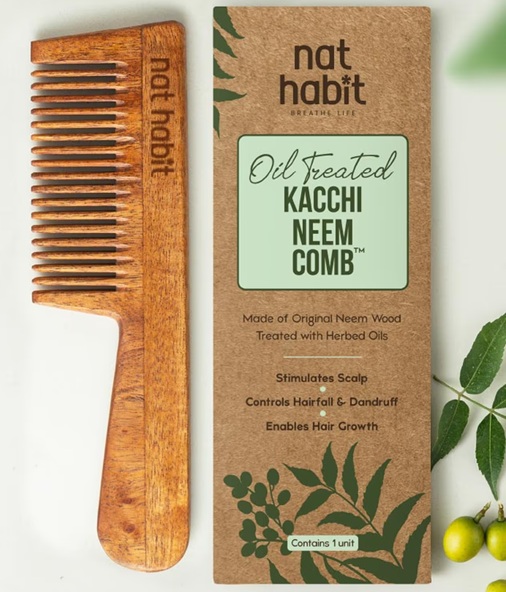 Nat Habit Fine Tooth Kacchi Neem Comb