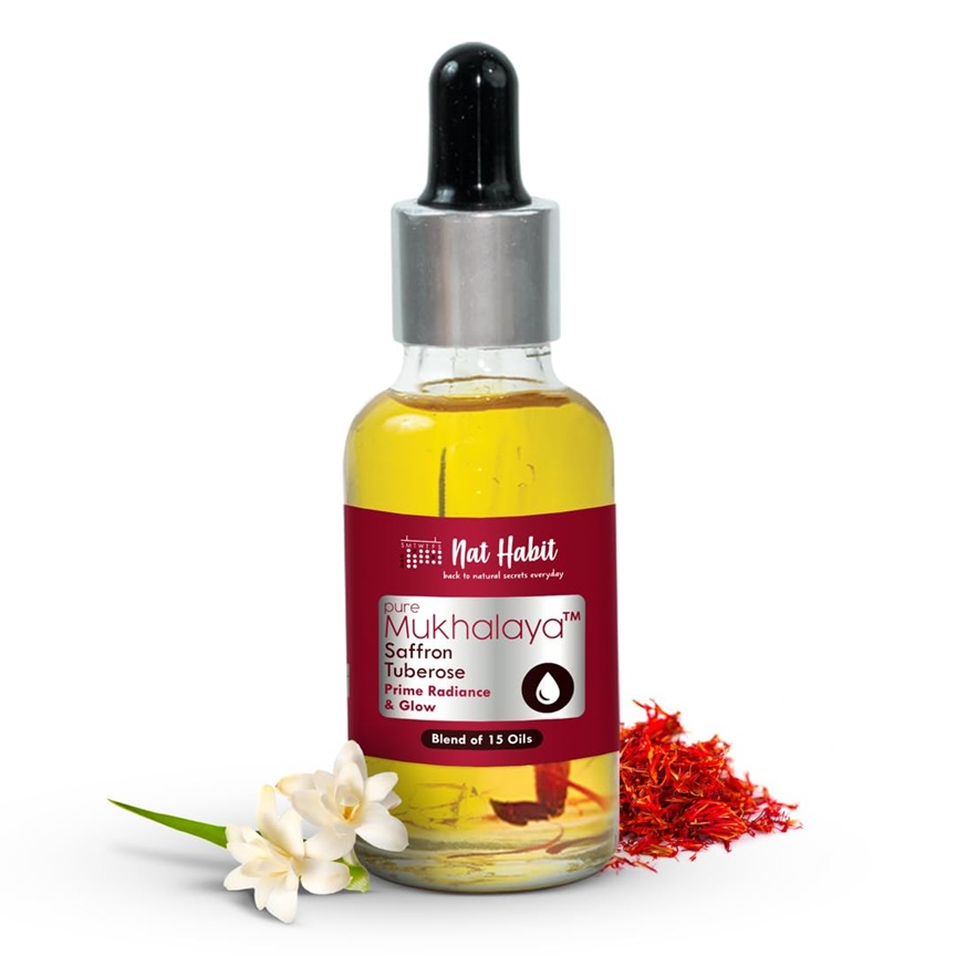 Nat Habit Pure Saffron Tuberose Mukhalaya Face Oil