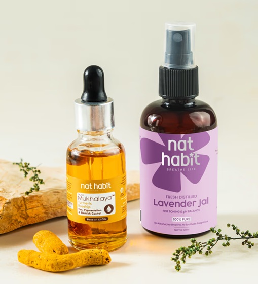 Nat Habit Turmeric Rosehip Mukhalaya & Lavender Flora Jal Combo