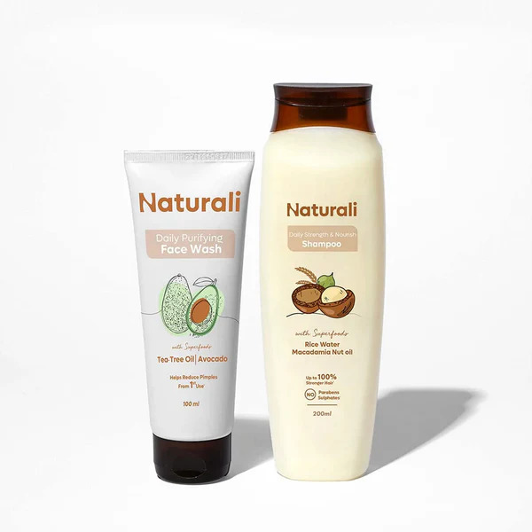 Naturali Daily Strength & Nourish Shampoo + Daily Purifying Face Wash