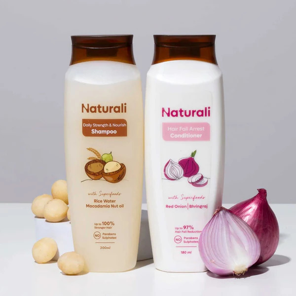 Naturali Daily Strength & Nourish Shampoo + Hair Fall Arrest Conditioner Combo