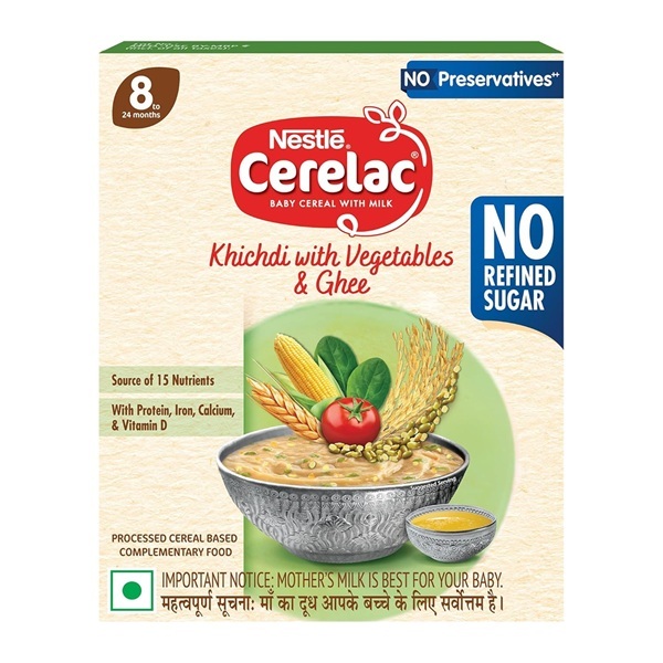 Nestle Cerelac Baby Cereal with Milk, Khichdi with Vegetables & Ghee 