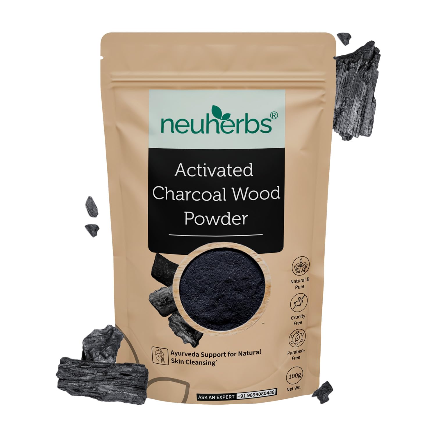 Neuherbs Activated Charcoal Wood Powder