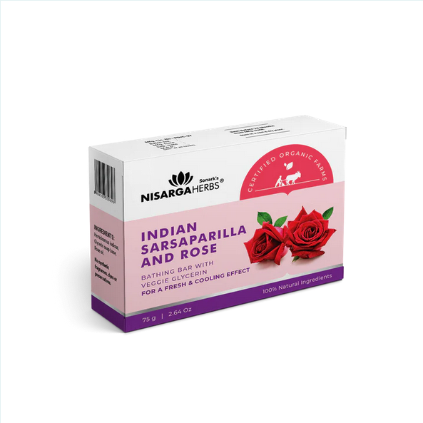 Nisarga Herbs Indian Sarsaparilla & Rose Soap