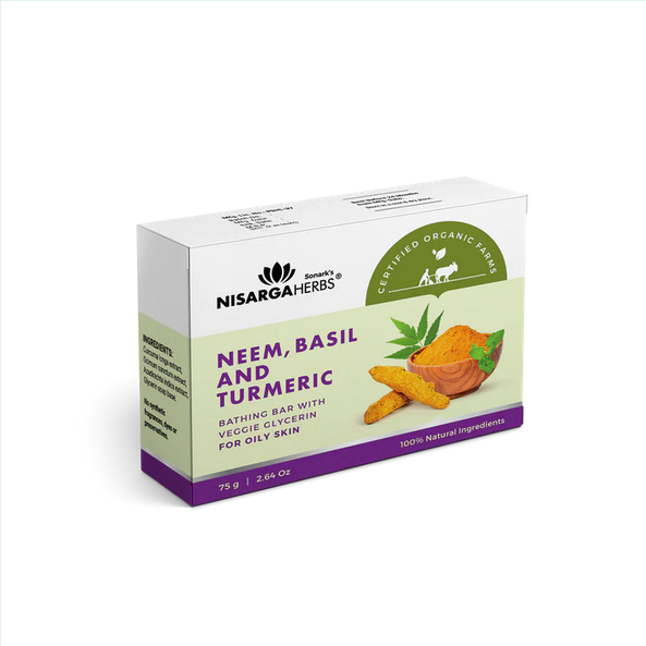 Nisarga Herbs Neem, Basil & Turmeric Soap