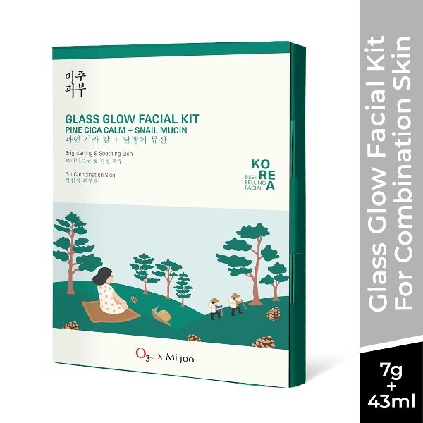 O3+ Mijoo Korea Glass Glow Facial Kit Pine Cica & Snail Mucin