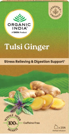 Organic India  Tulsi Ginger Green Tea bags