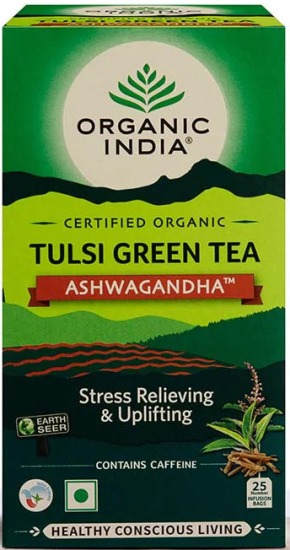 Organic India Tulsi Green Tea Ashwagandha Tea Bags