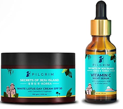 Pilgrim  Day/Night Combo - White Lotus Day Cream SPF50 + Vitamin C Night Serum