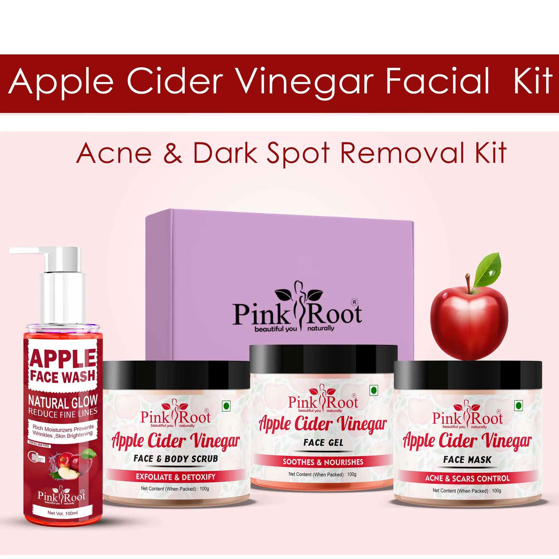 Pink Root Apple cidar Facial Kit
