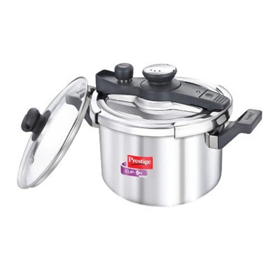 Prestige Stainless Steel Clip On Pressure Cooker -5 liters
