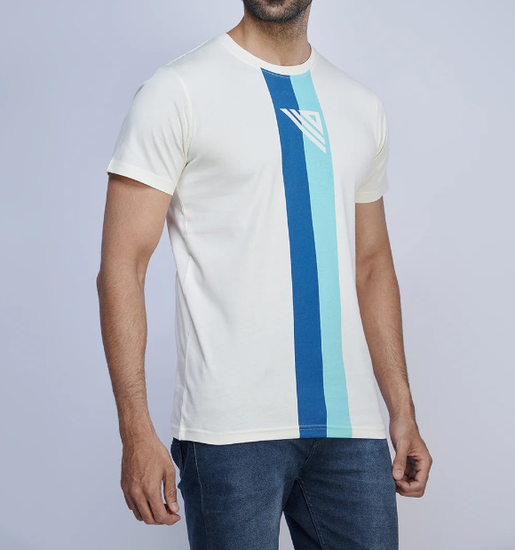 Ramraj Cream Graphic Printed Round Neck Casual T-Shirt GT46