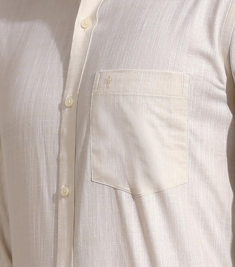 Ramraj Men 100% Cotton Cream Shirt CL2 GT36