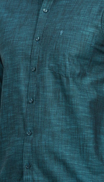 Ramraj Men 100% Cotton Dark Cyan Shirt CL2 GT12